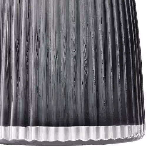 LSA International Pleat Vase in Grey, Handmade Mouthblown Glass, Height: 26 cm – 3