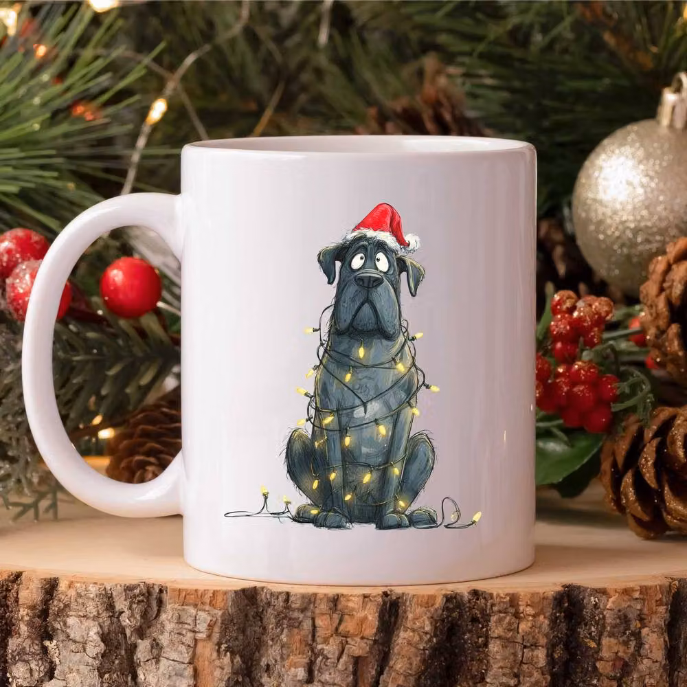 60 Second Makeover Cane Corso Christmas Lights Ceramic Mug in White – 2
