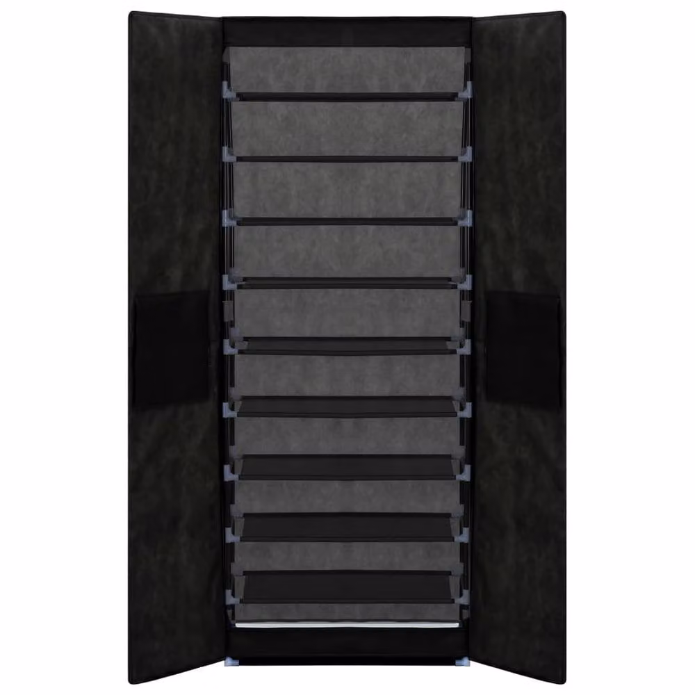 Berkfield Home Black Fabric Shoe Cabinet W/D/H: 60 x 30 x 166 cm – 3