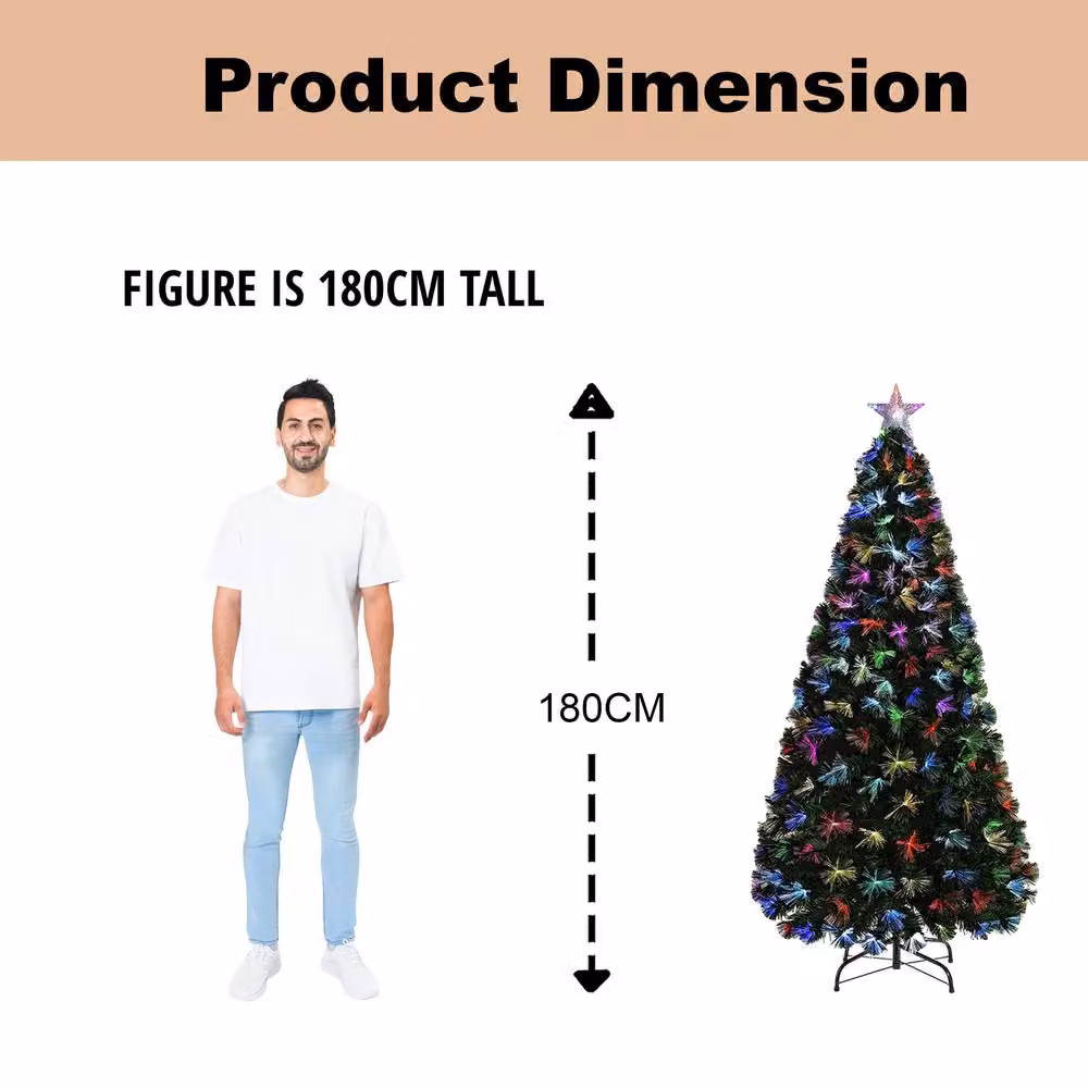 Shatchi Green Flowers Fibre Optic LED Pre-Lit Christmas Tree – 7