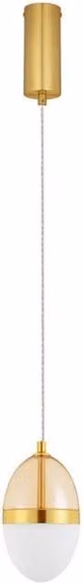 Netlighting Egna Slim LED Pendant Ceiling Light in Gold/Brass with Opal Glass, 12W, 780lm, 3000K
