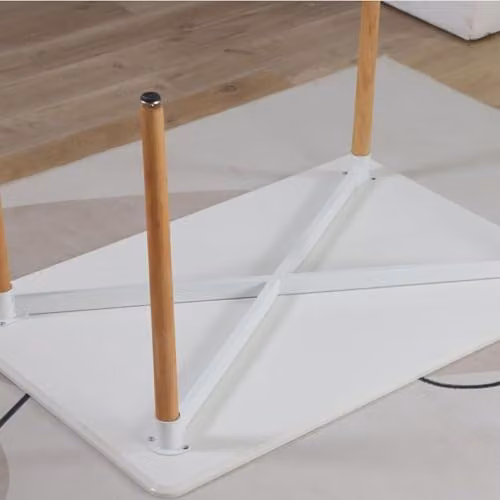 Life Interiors Halo Rectangular Dining Table in White with Oak Legs – 2