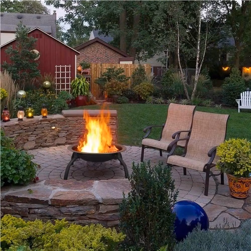 Kelvenix Black Metal Foldable Wood Burning Fire Pit Bowl W/D/H: 54.0 x 38.5 x 38.5 cm – 3
