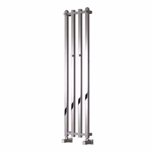 Reina Todi Chrome Designer Heated Towel Rail in Silver, W/D/H: 120 x 10.8 cm – 1