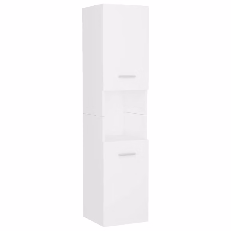 Berkfield Home Modern White Matt Bathroom Furniture Set with Vanity Unit, Tall Cabinet and Mirror Cabinet