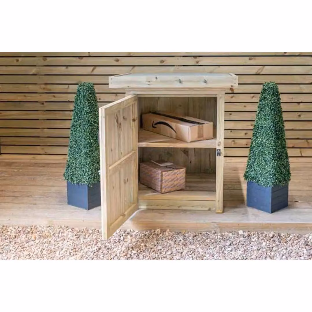 Buttercup Farm Pendle Small Timber Parcel Store in Brown, W: 68 cm, D: 47 cm, H: 88 cm – 2
