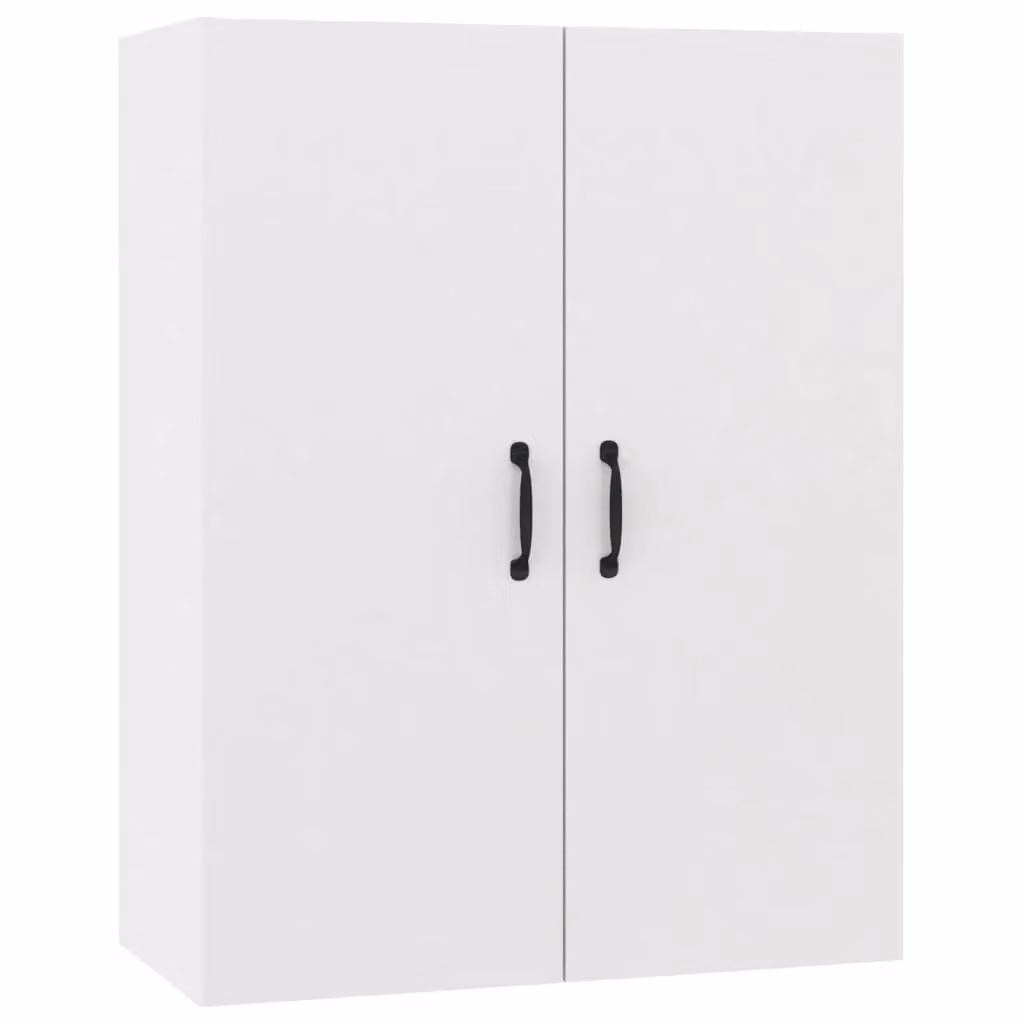 Berkfield Home White Wall Mounted Hanging Cabinet with Hinged Doors, W/D/H: 69.5 x 34 x 90 cm