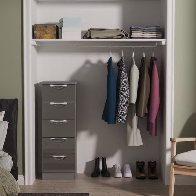2 U Holborn 5 Drawer Tallboy in Mid Grey – 1