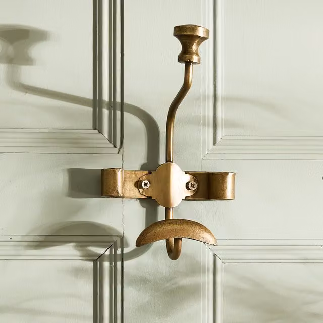 Dibor Duke Vintage Style Single Coat Holder Wall Hooks in Gold Metal