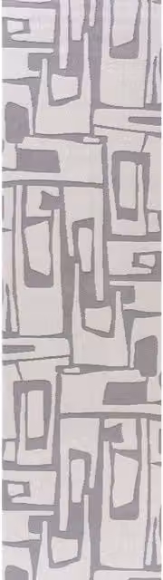 The Rugs Loft Modern Abstract Textured Runner in Green and Grey, W: 80 cm, L: 300 cm