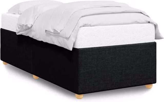 Berkfield Home Upholstered Fabric Bed Frame in Black, Single, 90 x 200 cm – 1