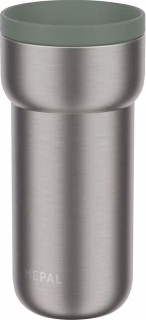 Mepal Ellipse Insulated Double Walled Mug, Green and Silver, 375 ml