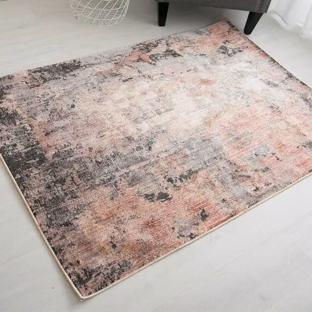 The Rug Shop UK Pink Traditional Abstract Polypropylene Easy To Clean Rug W: 200 cm, D: 290 cm – 1