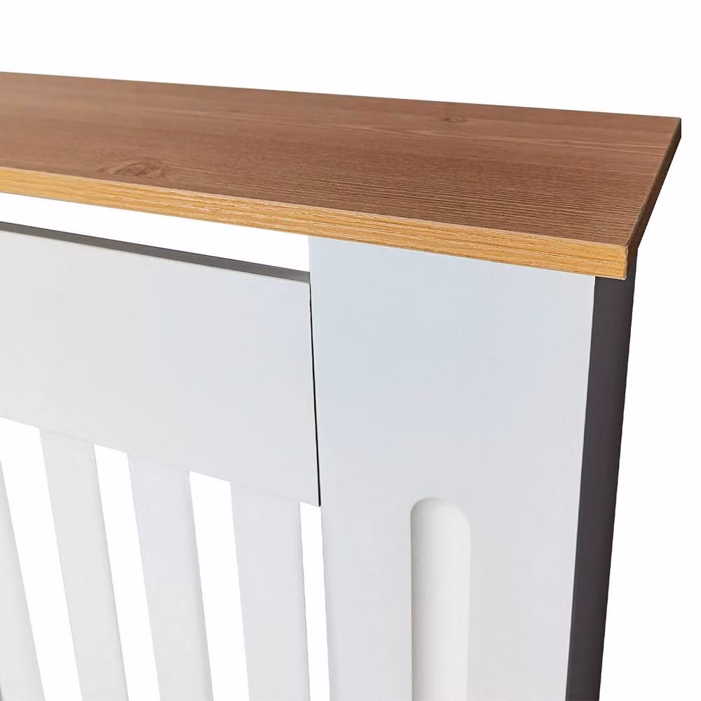 FORGEVIO White Radiator Cover Grill Shelf Cabinet W: 152 cm, H: 82 cm, D: 19 cm – 2
