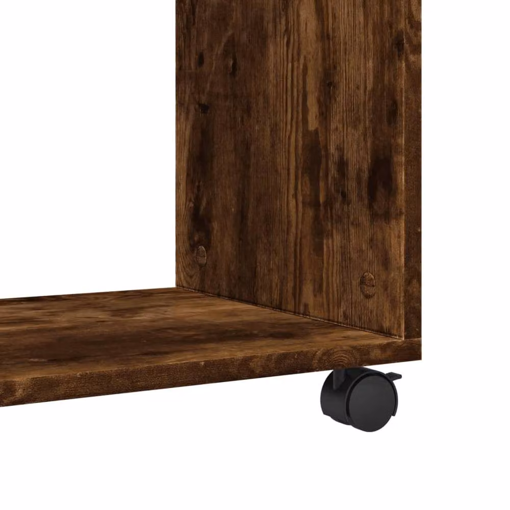 Berkfield Home Side Table with Wheels in Smoked Oak Brown, W/D/H: 70 x 35 x 60 cm – 8