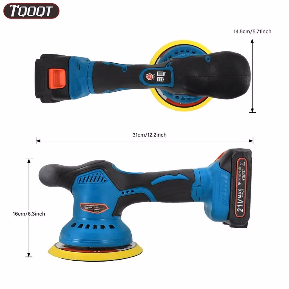 SPETLEK 21V 6in Cordless Car Polisher Buffer Sander in Blue – 3