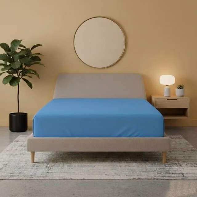 Snug City Blue Flannelette Fitted Cotton Sheet, W/D/H: 90 x 200 cm – 1