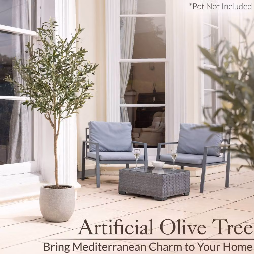 Christow Mediterranean Artificial Olive Tree in Green and Multicolour – 2