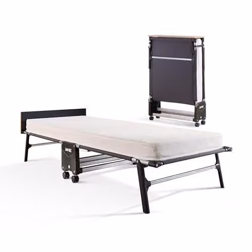 Jay-Be Rollaway Folding Guest Bed with Black Foam Memory Mattress, W/D/H: 80 x 190 x 24 cm – 1