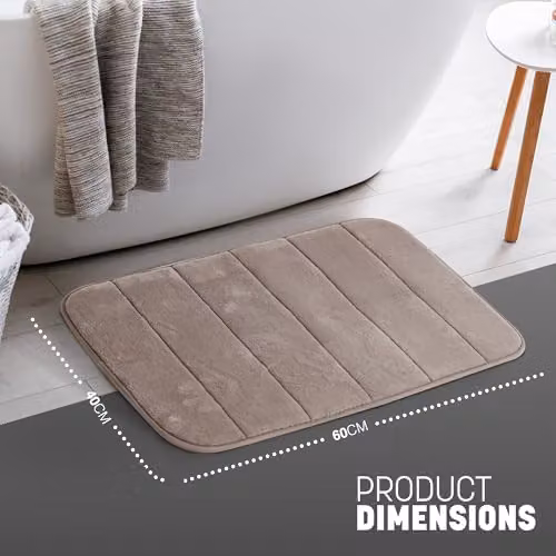 Keplin Memory Foam Bath Mat, Beige, W/D: 40 x 60 cm – 2