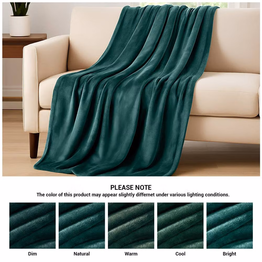 Pamposh Reversible Flannel Fleece Blanket in Green – 9