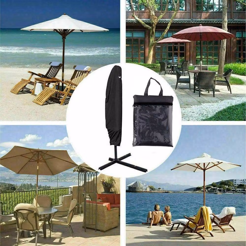 FLAVORA Waterproof Black Banana Parasol Cover for Cantilever Umbrellas, W/D/H: 100 x 15 x 265 cm – 3