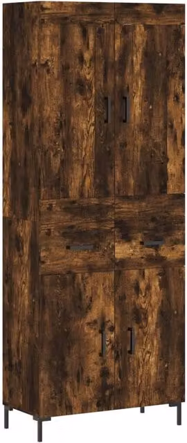 Berkfield Home Smoked Oak Highboard in Brown, W/D/H: 69.5 x 34 x 180 cm – 1