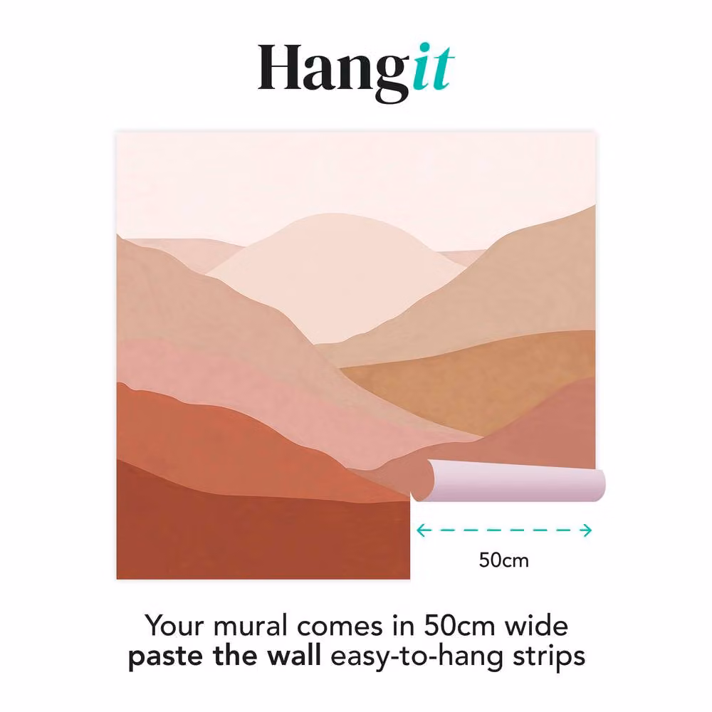 Superfresco Beyond the Horizon Blush Abstract Wall Mural, Pink, W: 300 cm, H: 280 cm – 2