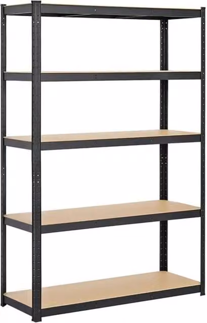 Kelvenix 2-Piece Heavy Duty 5-Tier Garage Shelving Unit, Black, H 180 x W 90 x D 30 cm – 1