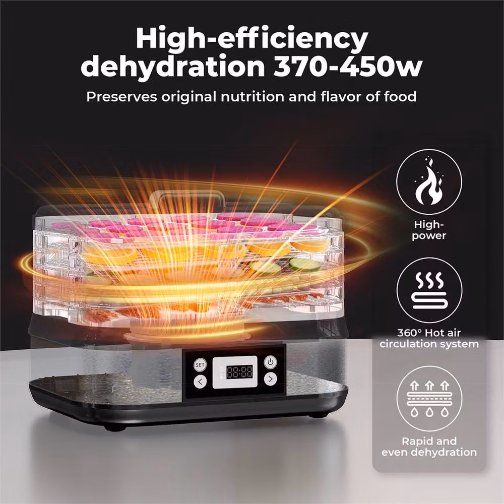Nordara TouchDry Electric Food Dehydrator for Fruit and Meat Jerky in Black, W/D/H: 100 x 15 x 15 cm – 5
