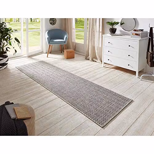 BT Carpet Nature Runner Indoor and Outdoor Non-Slip Flat Weave Grey Anthracite, W: 80 cm, L: 250 cm – 2