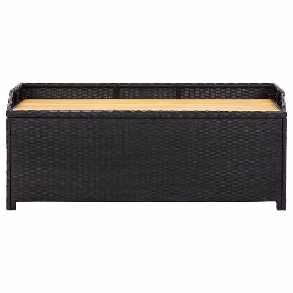 Berkfield Home Garden Storage Bench in Black Poly Rattan – 3