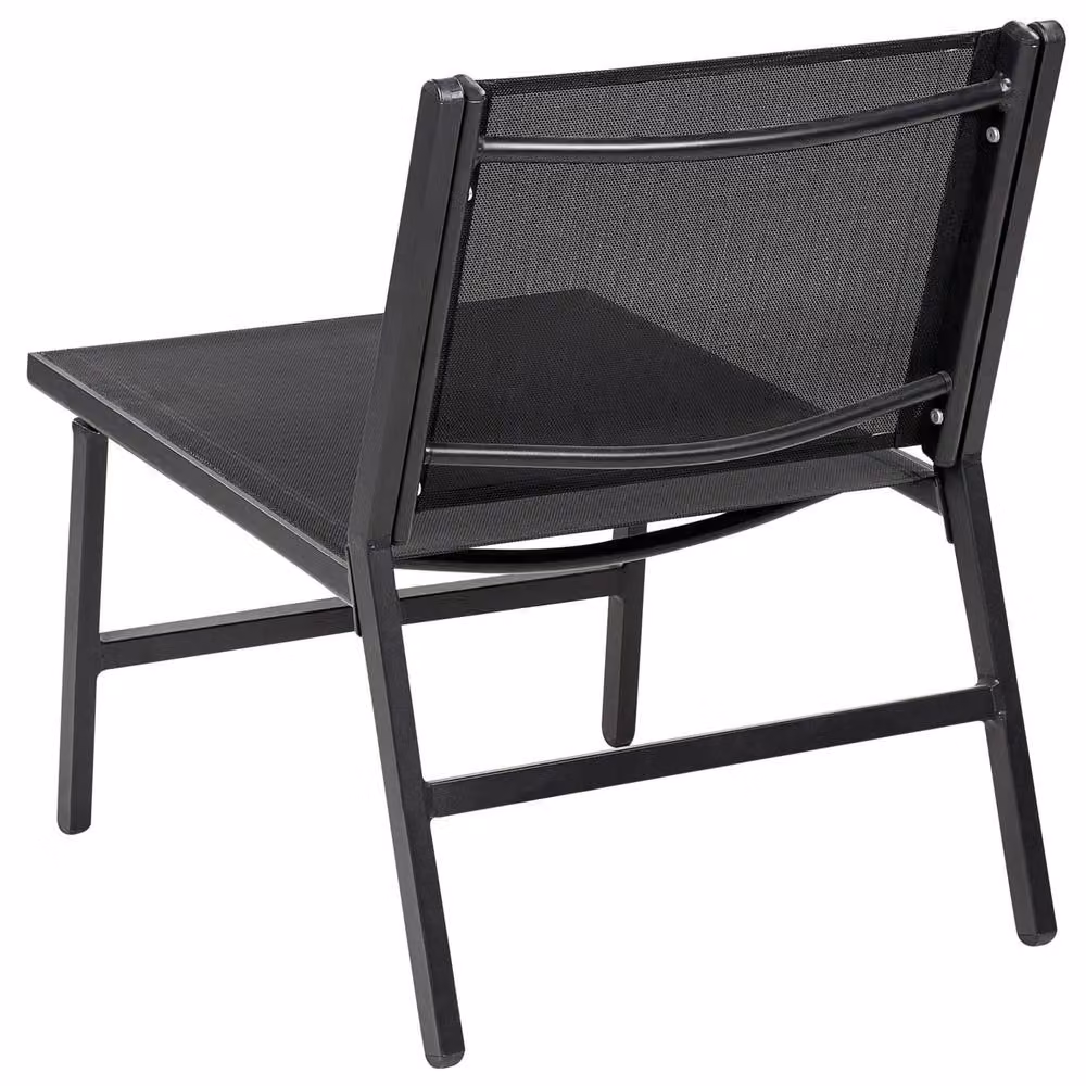 Wyld and Coco Folding Garden Chair with Footrest in Black Aluminium and Metal, W/D/H: 70 x 60 x 54 cm – 6