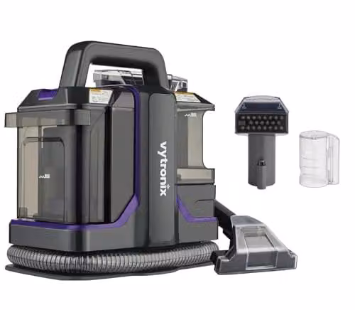 Vytronix SWASH450P Spot and Stain Cleaner in Grey and Purple, 450W Portable Washer for Carpets, Upholstery and Car Seats – 1