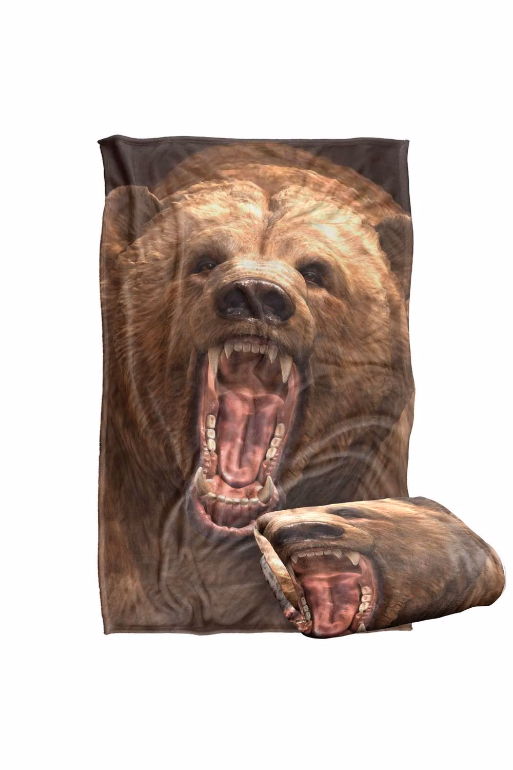 JQ Licensing Royce Mcclure Grizzly Bear Head Super Soft Silky Touch Fleece Throw Blanket, Multicolour, W/D/H: 91 x 147 cm – 7