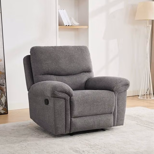 More4Homes Fosse Manual Lever Recliner Chair in Grey Fabric