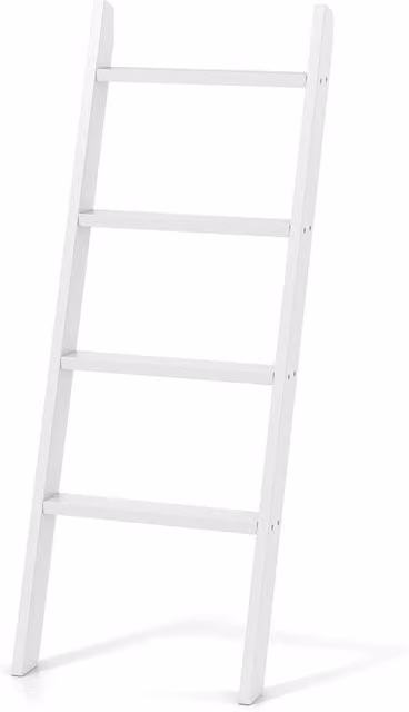 Kelvenix 4-Tier White Wooden Blanket Ladder, Height: 137 cm – 1