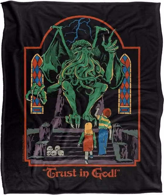 Steven Rhodes Trust In God Multicolour Super Soft Fleece Throw Blanket W/D/H: 152 x 127 cm