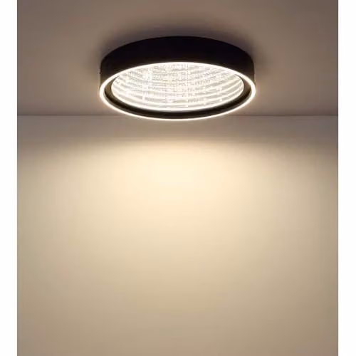 Globo Lighting Mirrora Modern LED Ceiling Light in Black and Transparent Glass with Remote Control and Dimmer, Diameter: 40 cm – 3