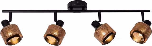 Lucide Rafa Dimmable and Adjustable Metal Ceiling Spotlight Bar in Black with 4 x E14 Sockets – 4
