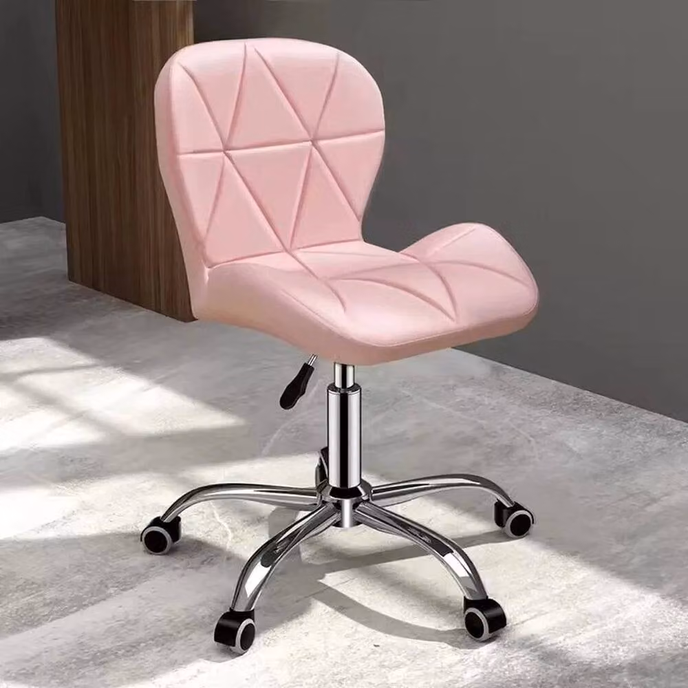 KORVIXA Pink Modern Task Chair for Home Office with Metal Foot Ring and Castors – 2