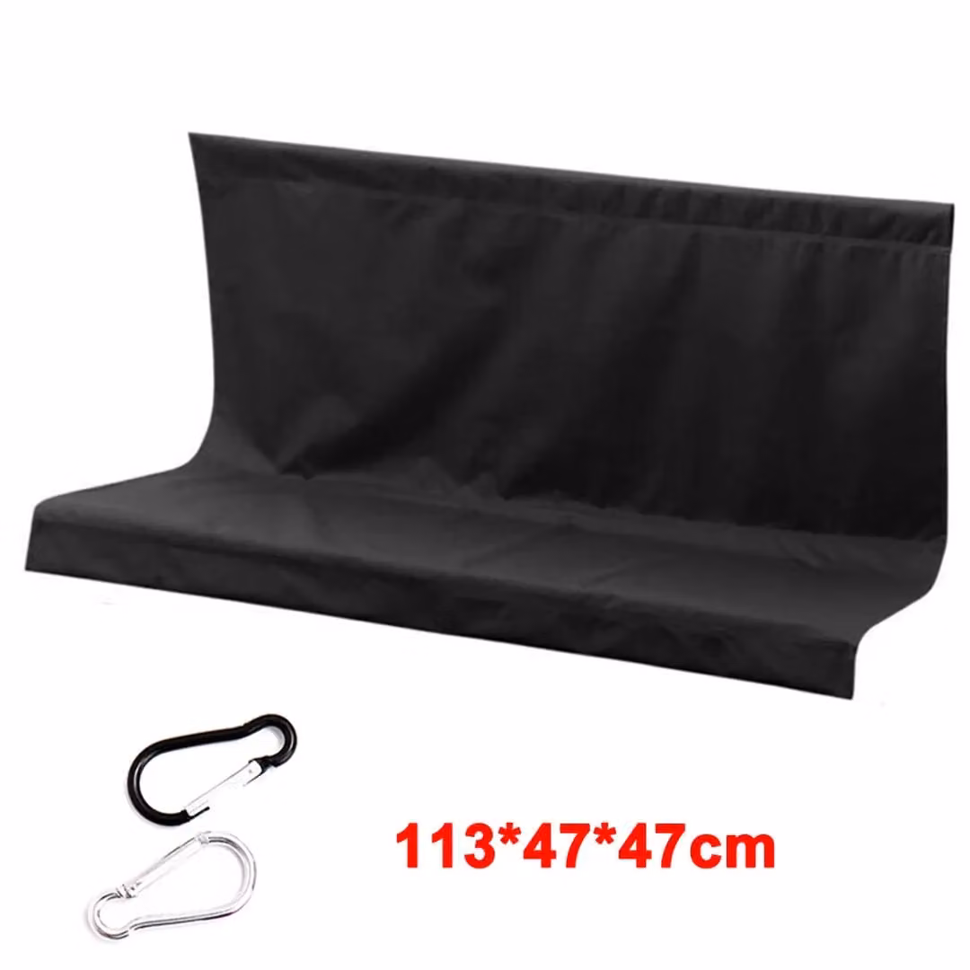 SPETLEK Replacement Swing Seat Cover for Garden Benches, Size S, Black Water-Repellent Polyester – 2