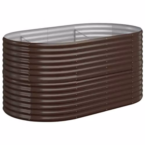 vidaXL Galvanised Steel Raised Garden Bed in Brown, W/D/H: 152 x 80 x 68 cm