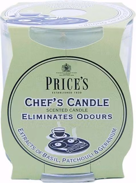 Prices Chefs Basil, Patchouli and Geranium Scented Jar Candle in Green and Multicolour