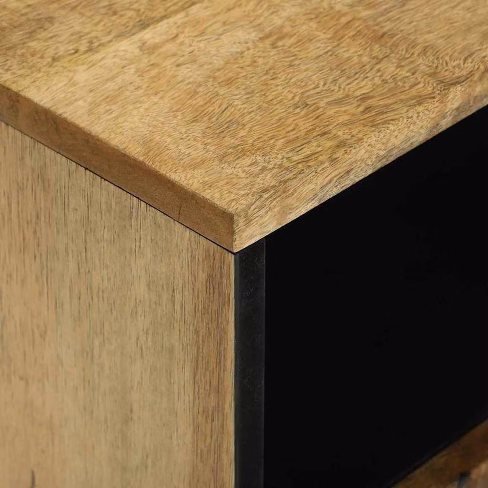 Berkfield Home Modern Bedside Cabinet in Brown Solid Mango Wood, W/D/H: 50 x 33 x 60 cm – 4