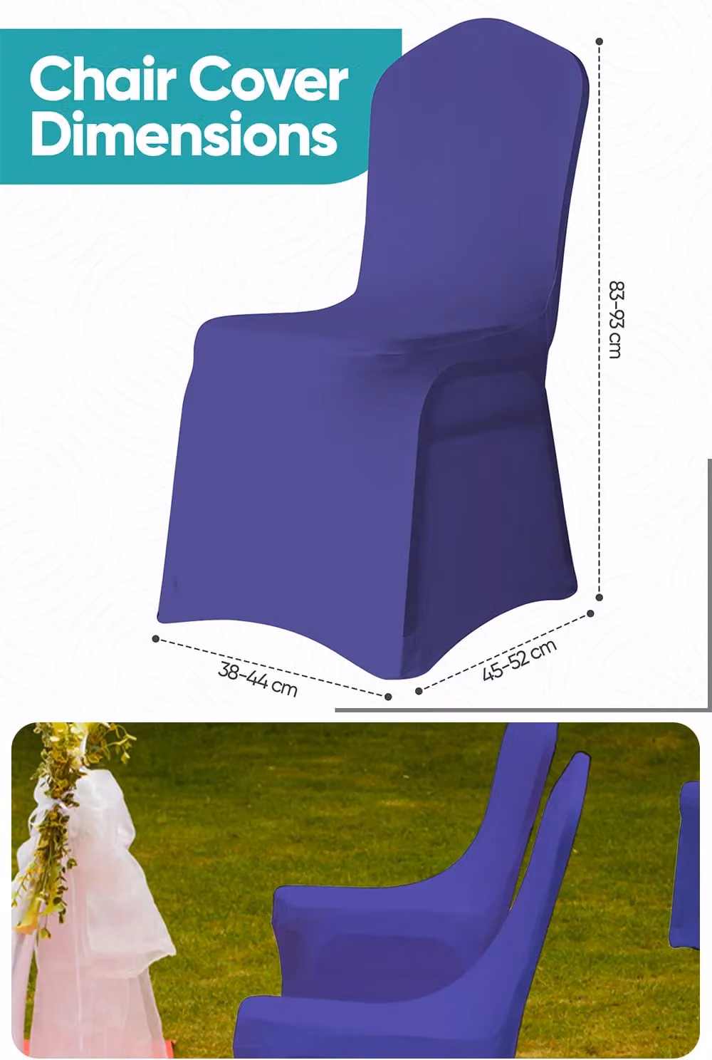 Neel Blue 10-Piece Spandex Polyester Stretch Dining Chair Covers in Blue and Purple – 1