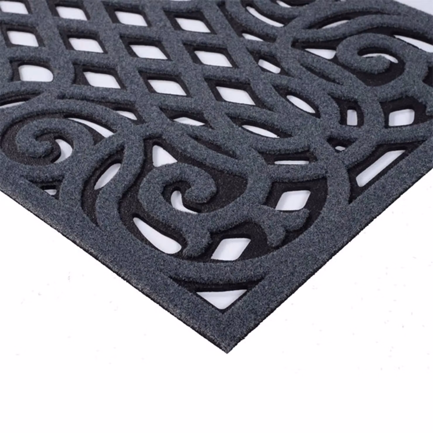 Nicoman Victorian Style Heavy Duty Non-Slip Outdoor Door Mat in Grey, W/D/H: 75 x 45 x 1 cm – 2