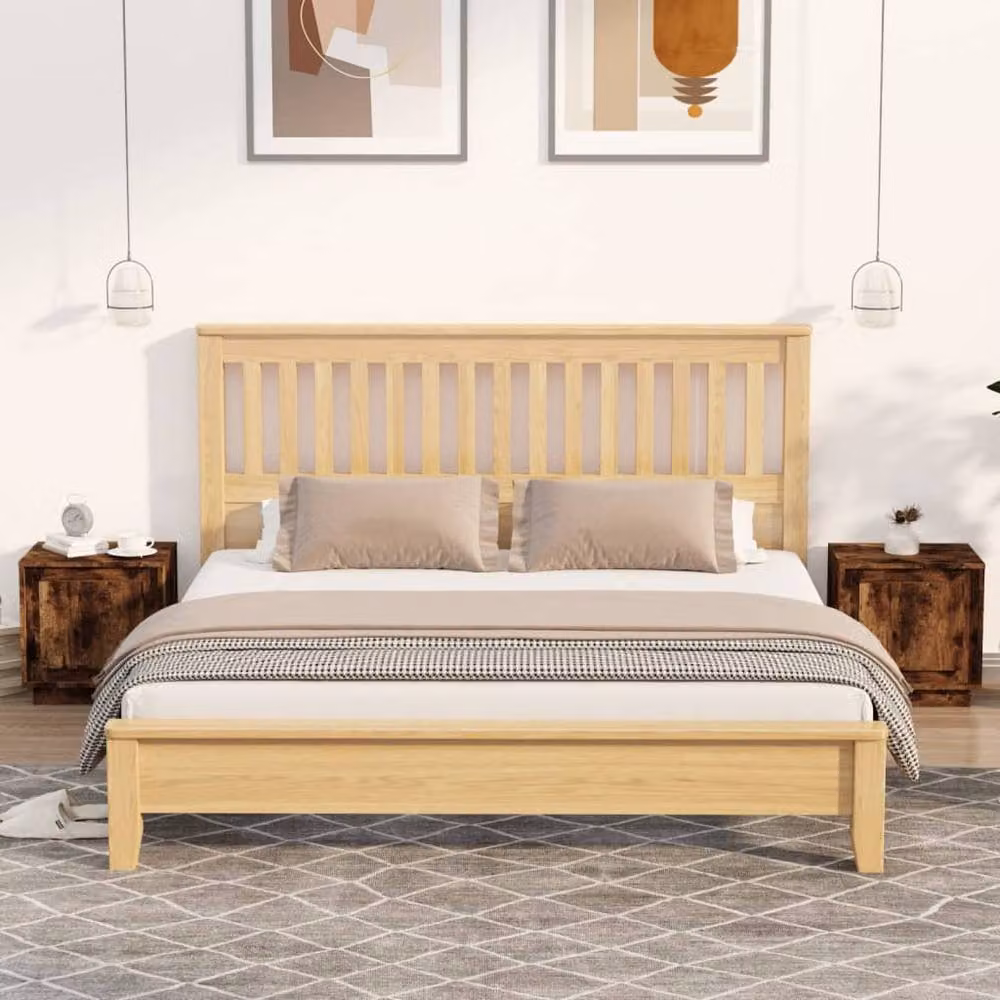 Berkfield Home Set of 2 Smoked Oak Bedside Cabinets in Brown, W/D/H: 44 x 35 x 45 cm – 2