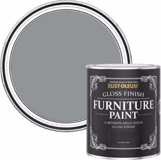 Rust-Oleum Gloss Furniture and Skirting Board Paint, Mid-Anthracite Grey, 750ml – 1
