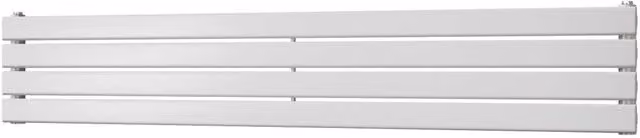 UK Radiators Typhoon Axis White Horizontal Designer Single Panel Steel Radiator W: 160 cm, H: 27.2 cm